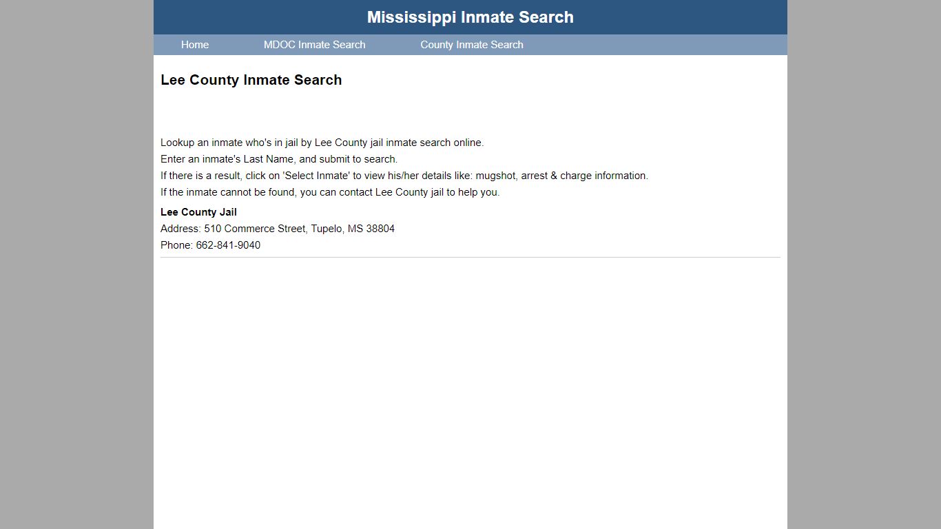 Lee County Inmate Search