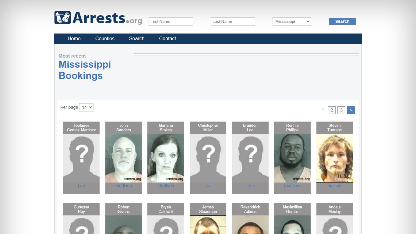 Mississippi Arrests and Inmate Search